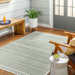 Rackhams Eagean-Global Green Ivory Off-White In- & Outdoor Rug - 160 - thumbnail 2