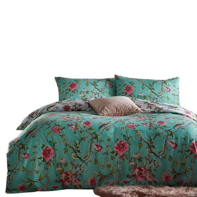 Rackhams Chinoiserie Vintage Duvet Cover Set - Bright Jade - Superking - Bright Jade - 50% Polyester/50% Cotton - image 1