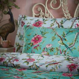 Rackhams Chinoiserie Vintage Duvet Cover Set - Bright Jade - Superking - Bright Jade - 50% Polyester/50% Cotton - thumbnail 2