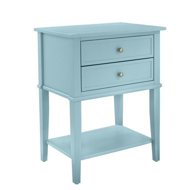 Rackhams Franklin End Table with 2 Drawers Blue - Blue - image 1