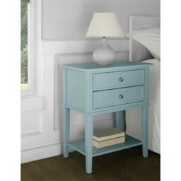 Rackhams Franklin End Table with 2 Drawers Blue - Blue - thumbnail 2
