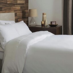 Rackhams Brushed Cotton Duvet Cover - White - Kingsize - White - 100% Cotton - thumbnail 3