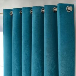 Rackhams Chenille Blackout Ring Top Eyelet Curtains - 168cm width x 183cm drop - thumbnail 2