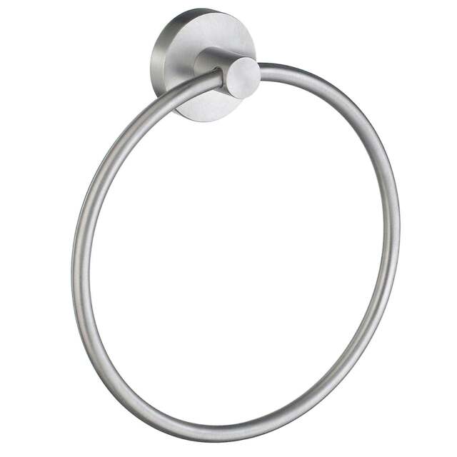 Rackhams Brushed Chrome Towel Ring (W)17cm Wall Mounted with Concealed Screws Bathroom Towel Holder