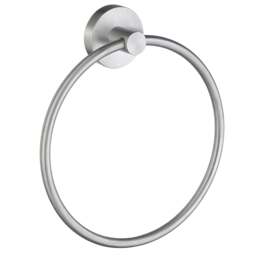Rackhams Brushed Chrome Towel Ring (W)17cm Wall Mounted with Concealed Screws Bathroom Towel Holder