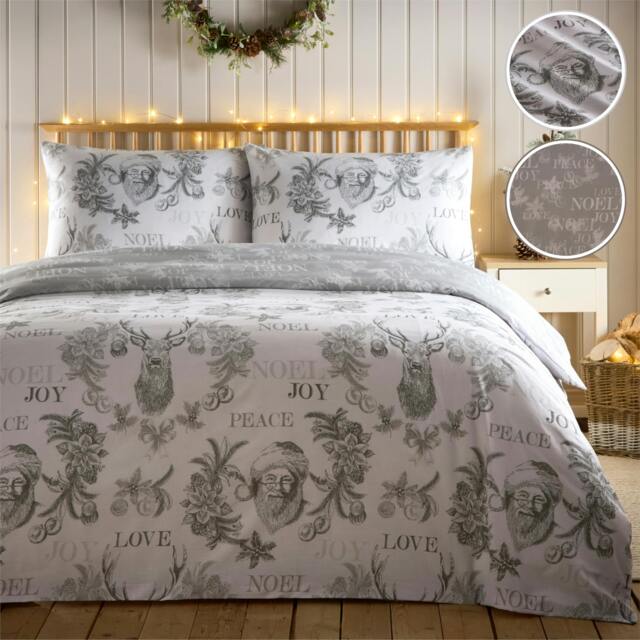 Rackhams Santa Joy Silver Duvet Cover Set - Double - image 1
