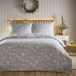 Rackhams Santa Joy Silver Duvet Cover Set - Double - thumbnail 4