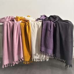 Rackhams Orla Turkish Cotton Bath Sheet - Mustard Yellow - thumbnail 5