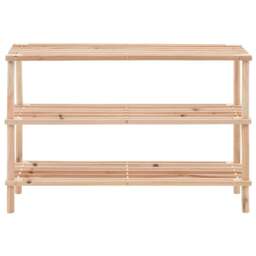 Rackhams 3-Tier Shoe Rack Solid Fir Wood - thumbnail 2