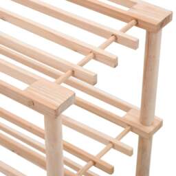 Rackhams 3-Tier Shoe Rack Solid Fir Wood - thumbnail 5