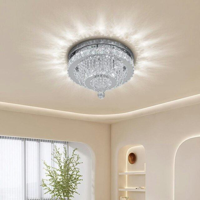 Rackhams Elegant Crystal Round Ceiling Light - 2 lights - image 1
