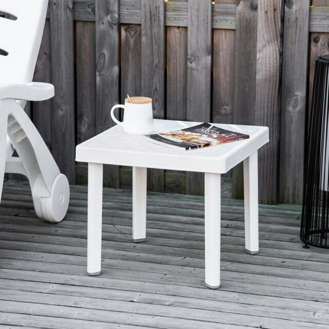 Rackhams Garden End Table Outdoor Square Accent Coffee Table for Drink Snack - image 1