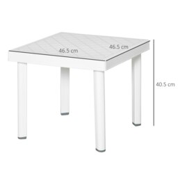 Rackhams Garden End Table Outdoor Square Accent Coffee Table for Drink Snack - thumbnail 5