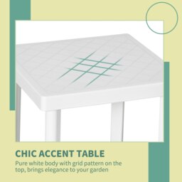 Rackhams Garden End Table Outdoor Square Accent Coffee Table for Drink Snack - thumbnail 3
