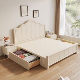 Rackhams Agnes Super King Size Bed With Storage, Cream / Drawer Storage, Clearance - Super King Size/Drawer Storage - thumbnail 2