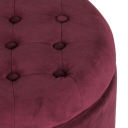 Rackhams Cambridge Tufted Round Storage Ottoman Footstool - Berry Merlot - Berry Merlot - thumbnail 6