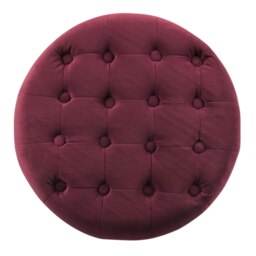 Rackhams Cambridge Tufted Round Storage Ottoman Footstool - Berry Merlot - Berry Merlot - thumbnail 5