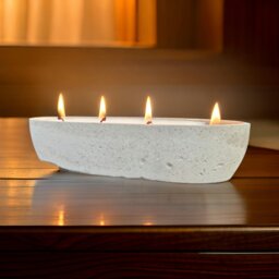 Rackhams Multi Wick Concrete Oval Loaf Bowl Candle - Tuscan Olive - thumbnail 4