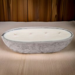 Rackhams Multi Wick Concrete Oval Loaf Bowl Candle - Tuscan Olive - thumbnail 3