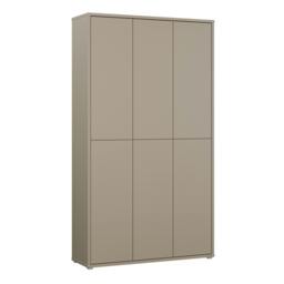 Rackhams Alice Springs Tall Shoe Cabinet with 6 Doors Push-to-Open in Taupe - Matt - Standard - Taupe - thumbnail 2