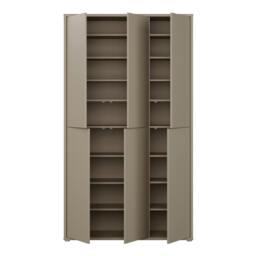 Rackhams Alice Springs Tall Shoe Cabinet with 6 Doors Push-to-Open in Taupe - Matt - Standard - Taupe - thumbnail 6
