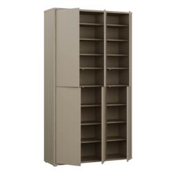 Rackhams Alice Springs Tall Shoe Cabinet with 6 Doors Push-to-Open in Taupe - Matt - Standard - Taupe - thumbnail 5
