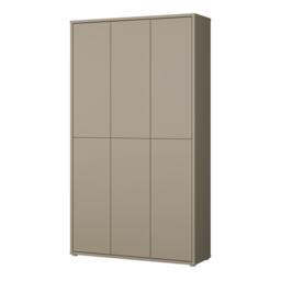 Rackhams Alice Springs Tall Shoe Cabinet with 6 Doors Push-to-Open in Taupe - Matt - Standard - Taupe - thumbnail 4
