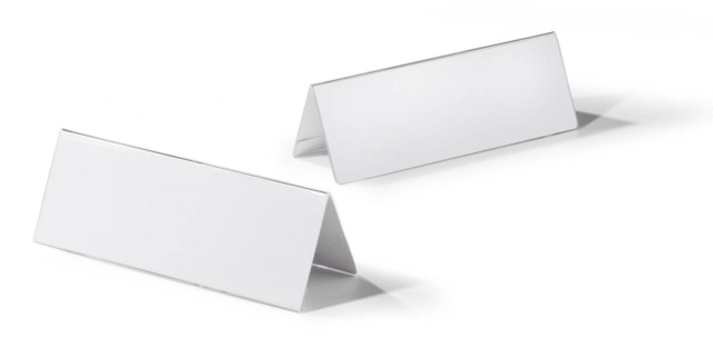 Rackhams Clear Acrylic Table Place Name Holders and Inserts - 10 Pack - 61x210mm - image 1