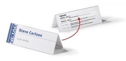 Rackhams Clear Acrylic Table Place Name Holders and Inserts - 10 Pack - 61x210mm - thumbnail 2