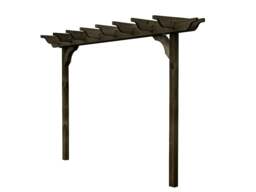 Rackhams Sculpted Double Beam Pergola, Plant Climbing Arbour - Sculpted brace - Natural (Light Green) - Three Row Kit - 2.4m - thumbnail 2