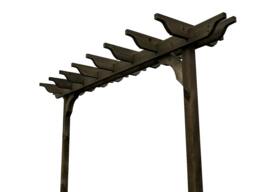 Rackhams Sculpted Double Beam Pergola, Plant Climbing Arbour - Sculpted brace - Natural (Light Green) - Three Row Kit - 2.4m - thumbnail 6