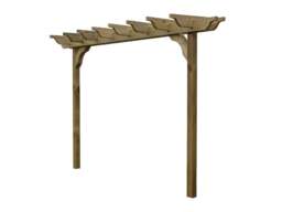 Rackhams Sculpted Double Beam Pergola, Plant Climbing Arbour - Sculpted brace - Natural (Light Green) - Three Row Kit - 2.4m