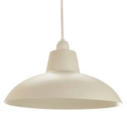 Rackhams Industrial Retro Designed Matt Cream Curved Metal Ceiling Pendant Light Shade - thumbnail 1