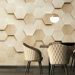 Rackhams Metal Hexagons Wall Mural - Gold - Gold - Large - W350cm x H280cm