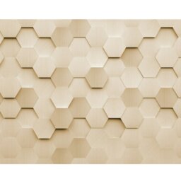 Rackhams Metal Hexagons Wall Mural - Gold - Gold - Large - W350cm x H280cm - thumbnail 2