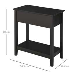 Rackhams End Table, Narrow Side Table with Flip Top, Bottom Shelf - 28.2W x 56.5D cm - MDF - Storage cabinet and bottom shelf - thumbnail 3