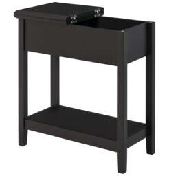Rackhams End Table, Narrow Side Table with Flip Top, Bottom Shelf - 28.2W x 56.5D cm - MDF - Storage cabinet and bottom shelf - thumbnail 2