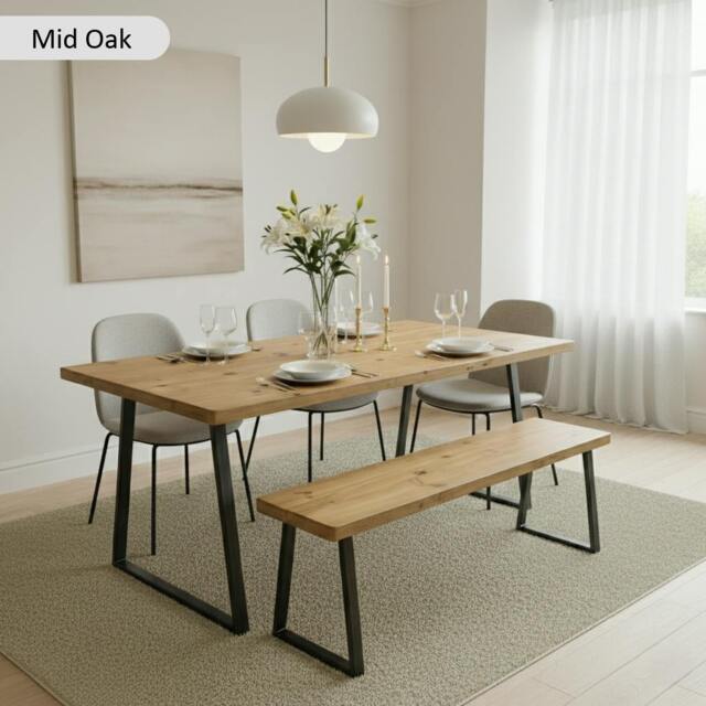 Rackhams Sleek & Slender Rustic Dining Table - 260 - 70 - image 1