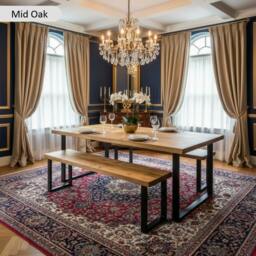 Rackhams Sleek & Slender Rustic Dining Table - 260 - 70 - thumbnail 2