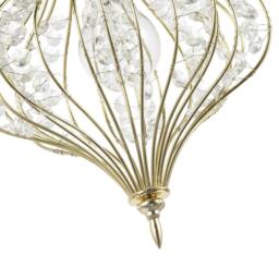 Rackhams Unique Teardrop Shiny Gold Pendant Lamp Shade with Clear Acrylic Beads - thumbnail 4