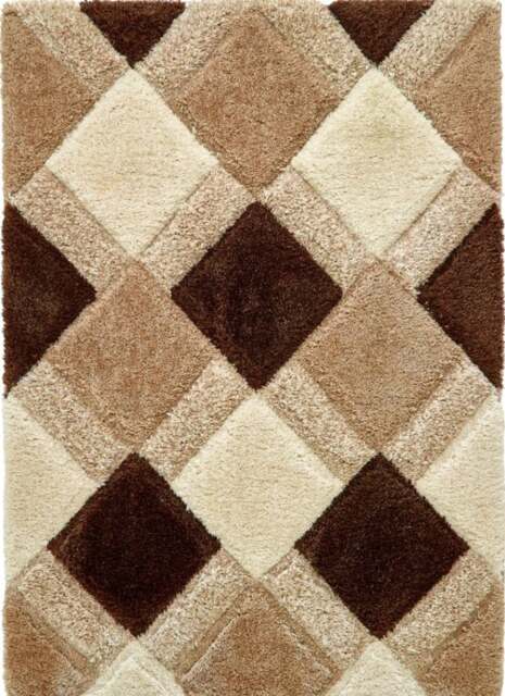 Rackhams 3D Geo Carved Rug – Beige Colour - 60X100 cm - image 1
