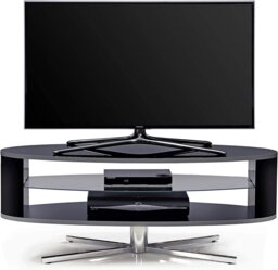 "Rackhams Orbit 1100BB Gloss Black TV Stand with Gloss Black Elliptic Sides for Flat Screen TVs up to 55""" - thumbnail 2