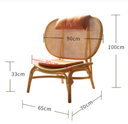 Rackhams Angelina Rattan Armchair - Oak - thumbnail 6