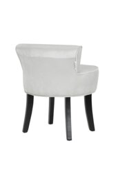 Rackhams Light Grey Low Back Velvet Dressing Footstool with Black Legs - Light Grey - thumbnail 4