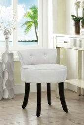 Rackhams Light Grey Low Back Velvet Dressing Footstool with Black Legs - Light Grey - thumbnail 2
