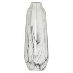 Rackhams Olpe Marble Vase - White/Grey - 20cm x 20cm x 20cm - White/Grey - 100% Mixed - thumbnail 1