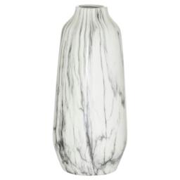 Rackhams Olpe Marble Vase - White/Grey - 20cm x 20cm x 20cm - White/Grey - 100% Mixed - thumbnail 2