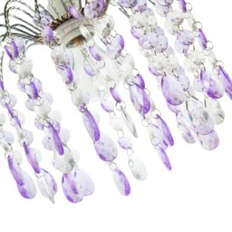 Rackhams Modern Waterfall Pendant Shade with Lilac and Clear Acrylic Drops - thumbnail 5
