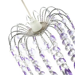 Rackhams Modern Waterfall Pendant Shade with Lilac and Clear Acrylic Drops - thumbnail 4