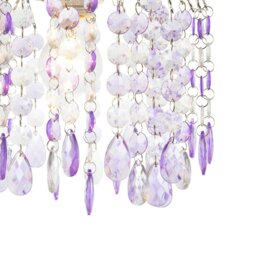 Rackhams Modern Waterfall Pendant Shade with Lilac and Clear Acrylic Drops - thumbnail 3